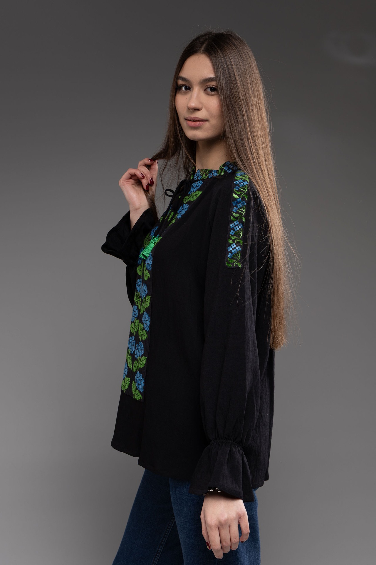 ウクライナ刺繍ヴィシヴァンカ　手刺繍　クロスステッチ　麻　レディース・フリーサイズ - 8