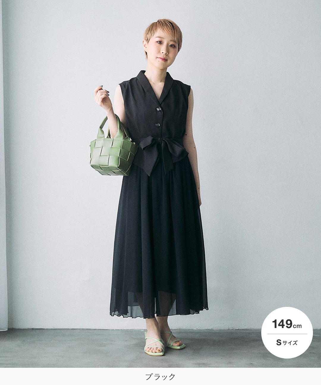 テーラードドッキングワンピース / ブラック / XS-S | mim