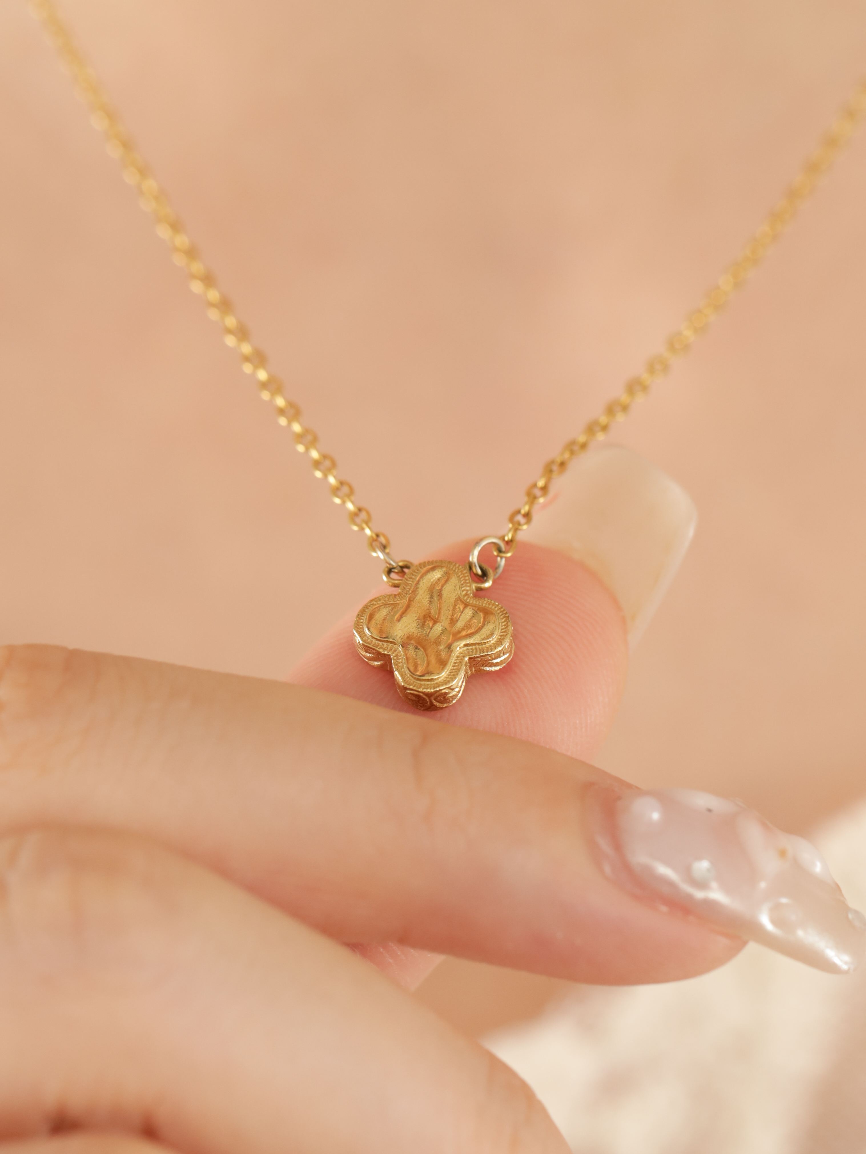 316L hawaiian trebol necklace #n79