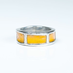 Yellow Glass × Silver Ring #22 (used)