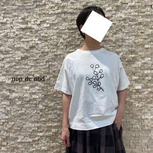 【nop de nod】USコットンバックラインユーカリプリントTシャツ（241-504-1109）