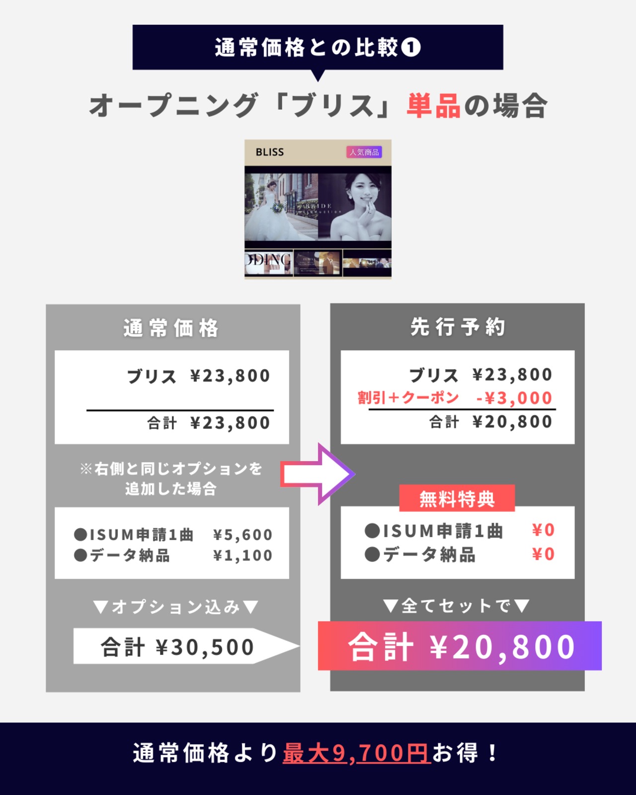 【特別枠】 1/12(土)20時スタート｜1月先行予約｜先着30組｜3月挙式以降対象