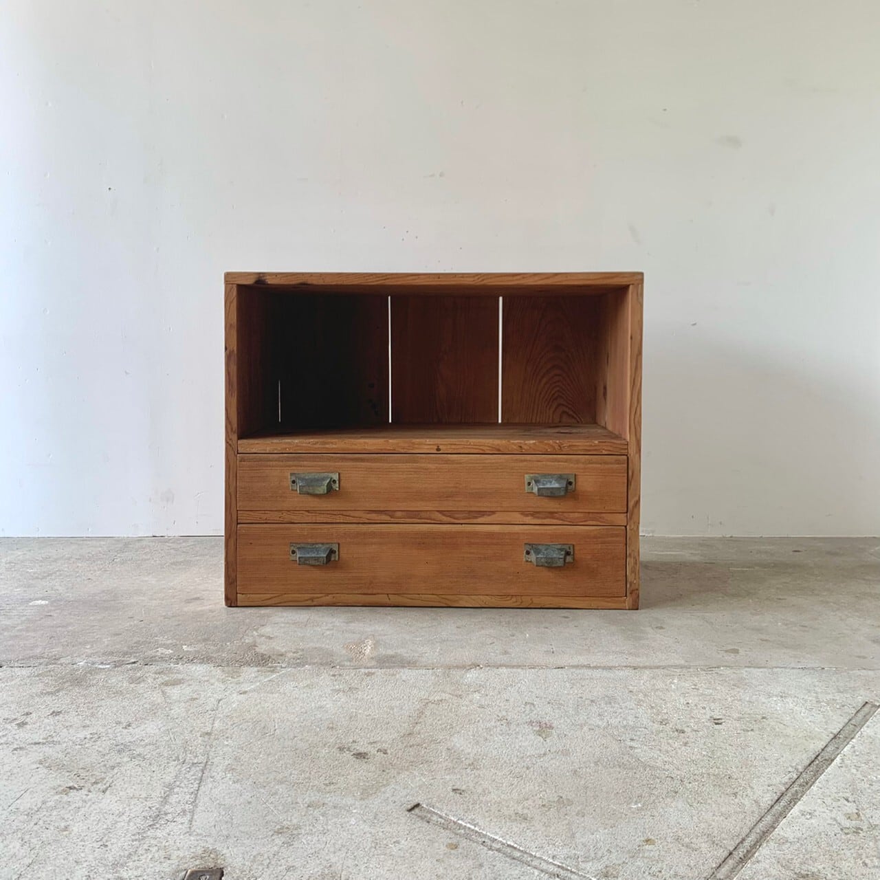 引き出し付の棚　シェルフ　古家具　 0699