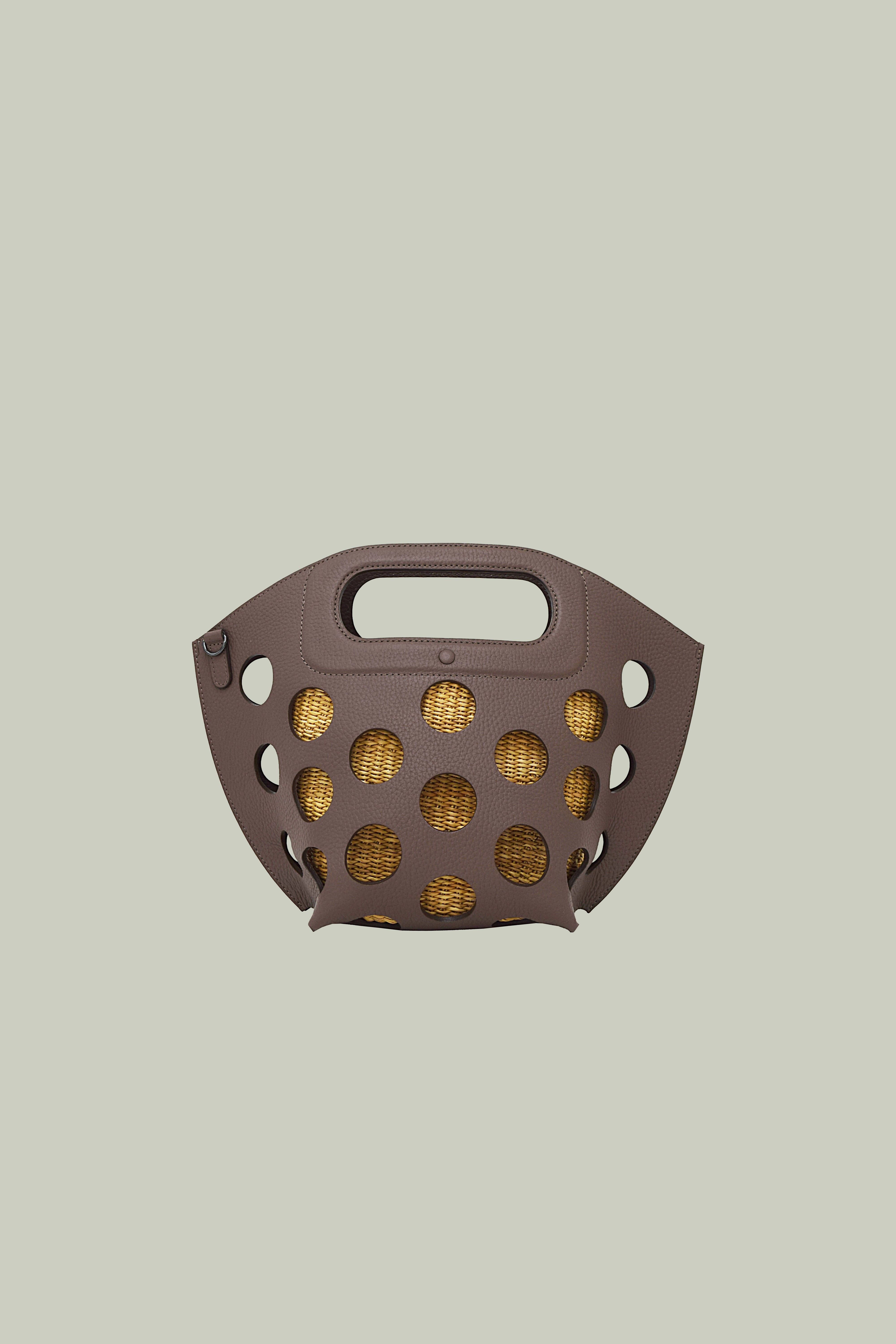 SHOJIFUJITA「1」DOT BASKET-M SHRINK LEATHER×BASKET TAUPE