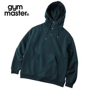 gym master ジムマスター 12oz ヘビー裏起毛 スウェット プルオーバーパーカー スナップボタン ワイドシルエット メンズ G833739 グリーン