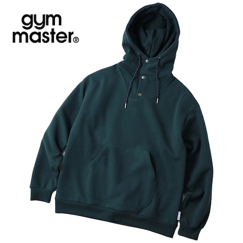 gym master ジムマスター 12oz ヘビー裏起毛 スウェット プルオーバーパーカー スナップボタン ワイドシルエット メンズ G833739 グリーン