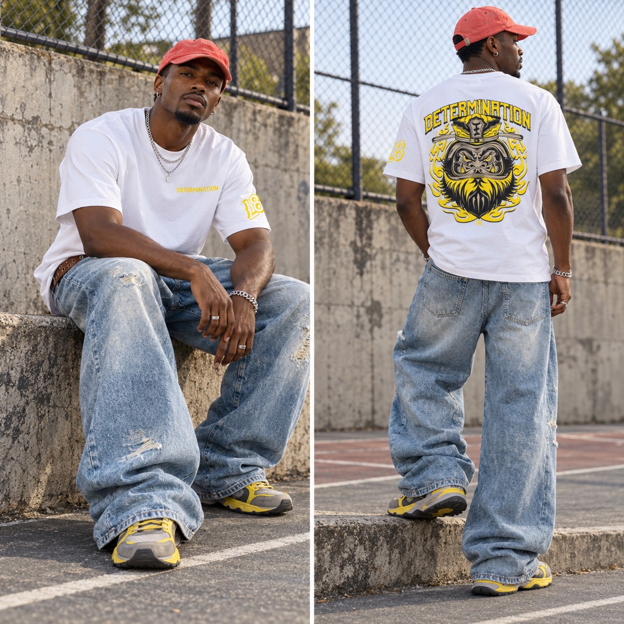 閻王 WHITE×YELLOW S/S T-Shirt