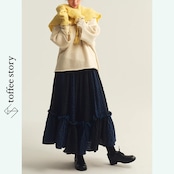 風の色を纏うチェック柄ロングスカート 《P0306》