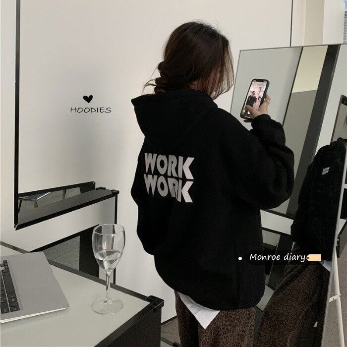 オータムウィンターベルベットフードセーター レディーススタイルルーズトップス 秋物 冬物 モンロー62903884521