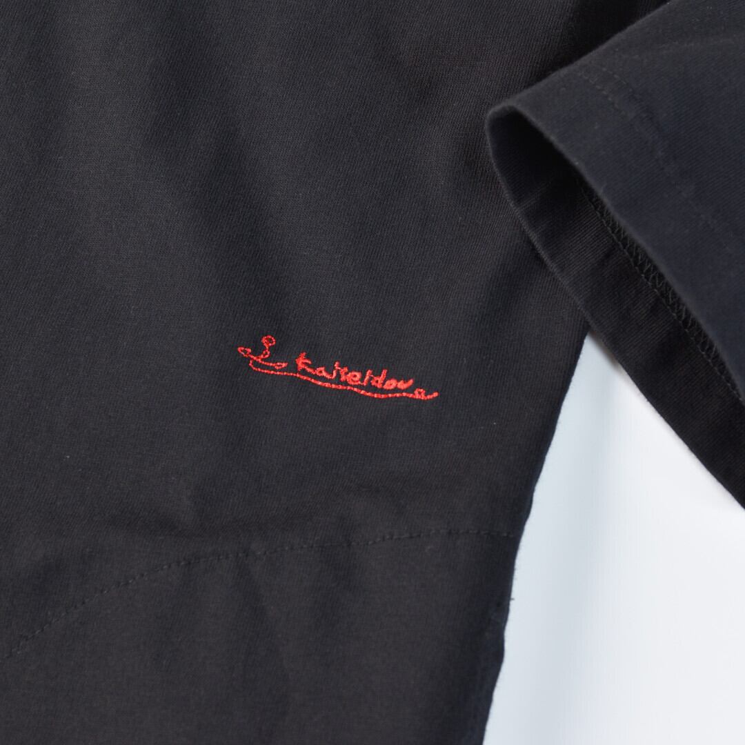 快晴堂 カイセイドウ Girl's 肩ギャザー7分袖Tシャツ・ブラック 毎シーズン、リピートをされる方が多いTシャツです