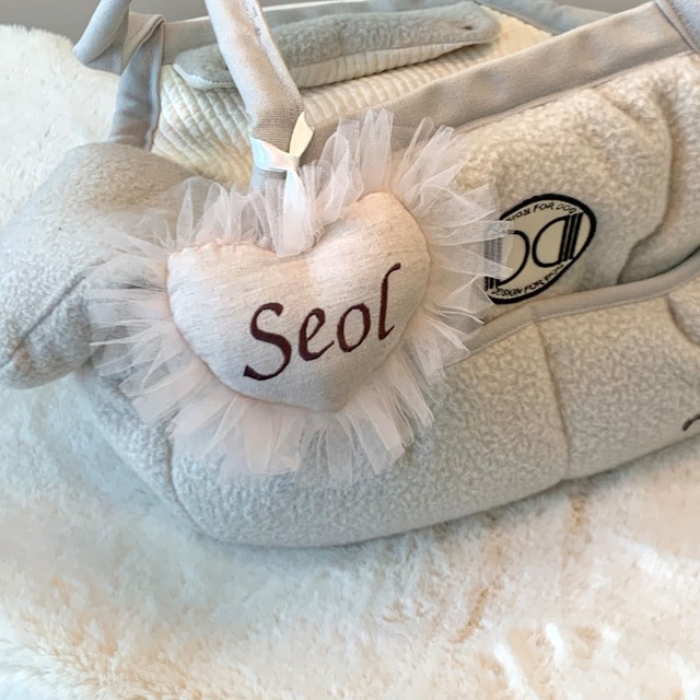 受注製作【settusettu】tutu Name tag  / beige 〔お名前刺繍〕