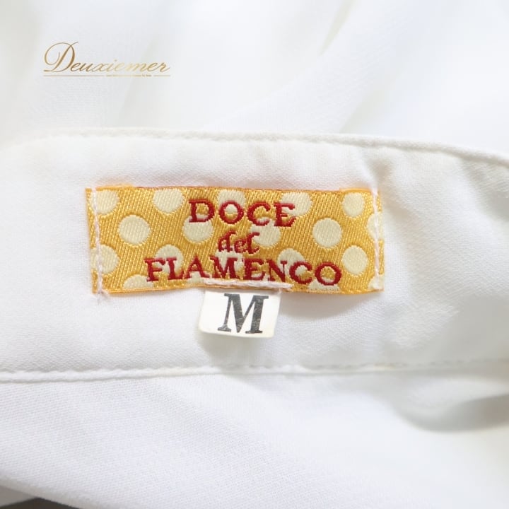 フラメンコ 衣装 トップス ブラウス 白 無地 長袖 フリル レース 透け