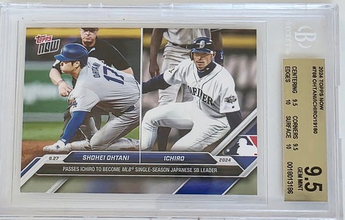 Shohei Ohtani Ichiro Suzuki 2024 Topps NOW Beckett 9.5