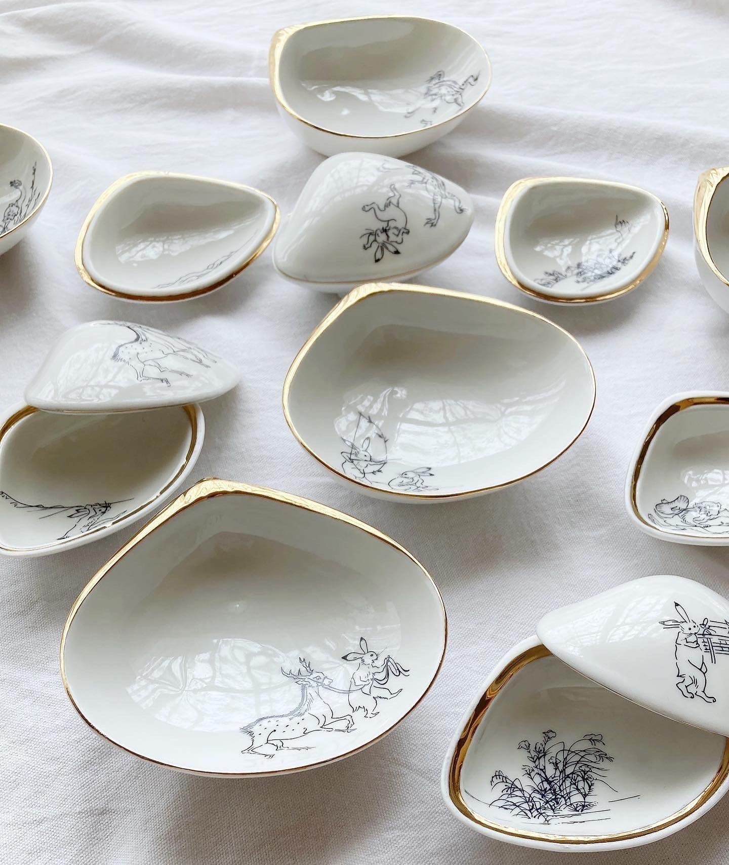 貝皿小鉢5枚セット（鳥獣戯画） | Pay ID