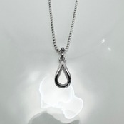 OPEN TEARDROP BALL CHAIN NECKLACE / オープンティアドロップボールチェーンネックレス