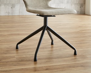 ヴィンテージレザー調 ダイニングラウンドチェア