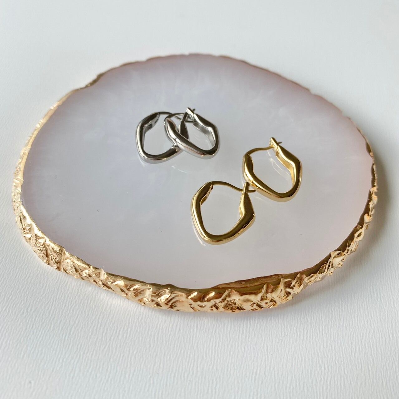 S925 デザインフープピアス None