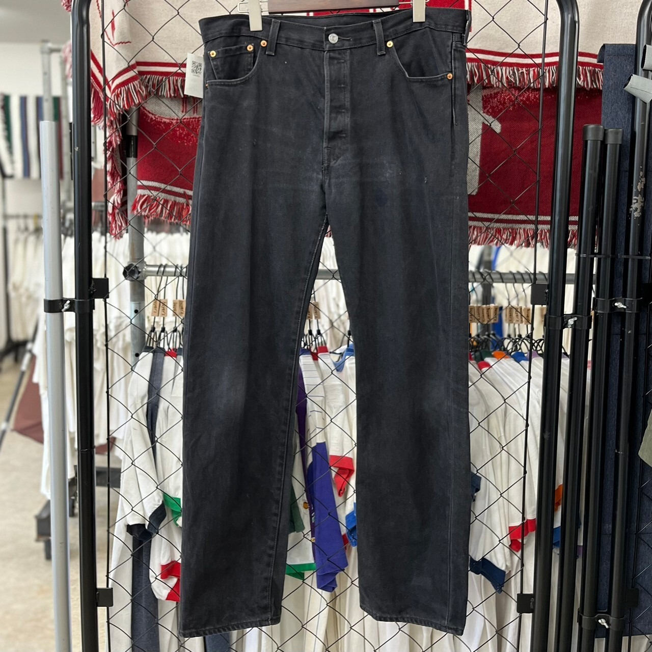 リーバイス501 ブラックデニム ストレートパンツ ジーンズ フル 