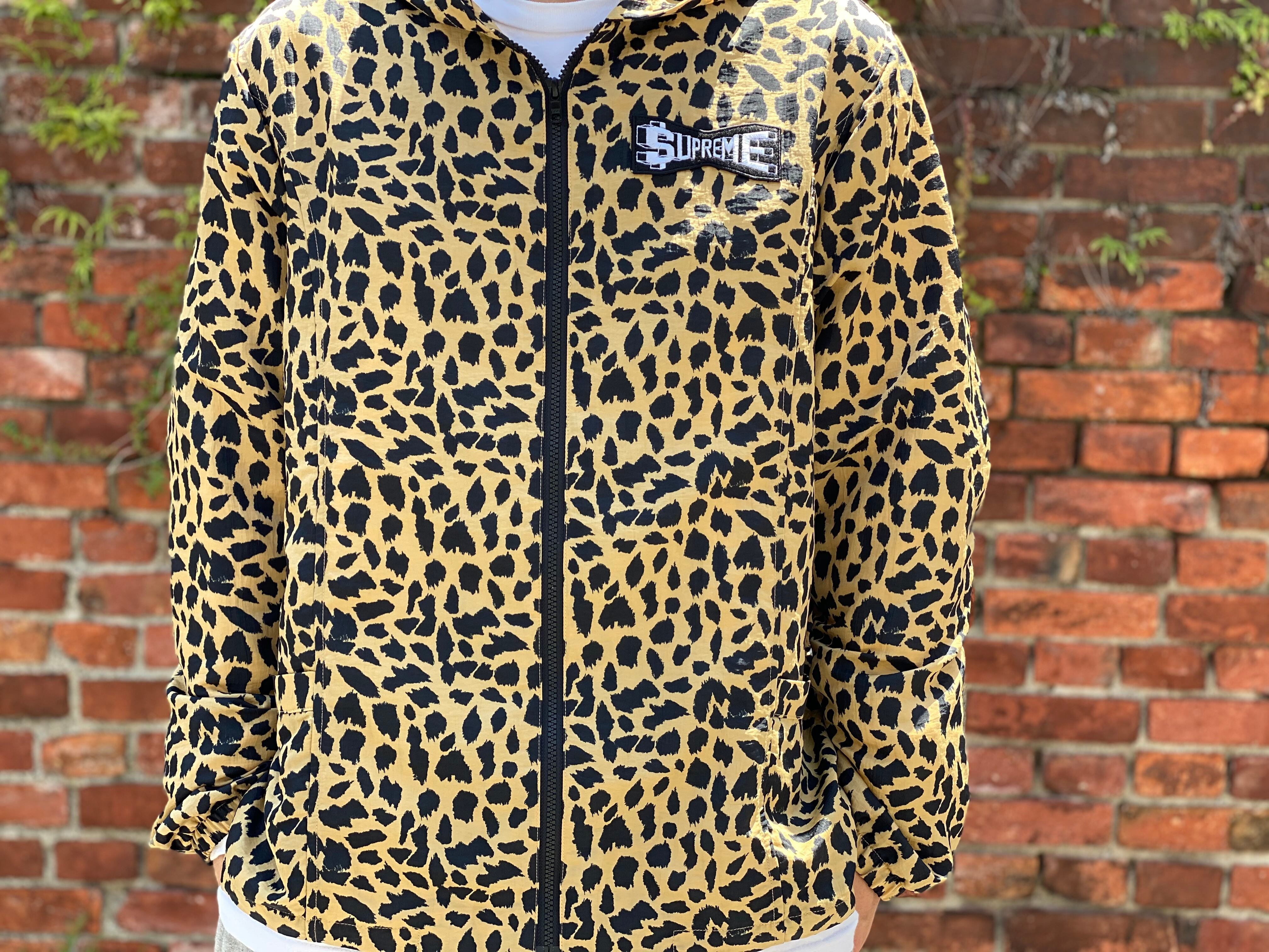 Supreme 17SS SKEW HOODED NYLON JACKET LEOPARD LARGE 70JE6213 