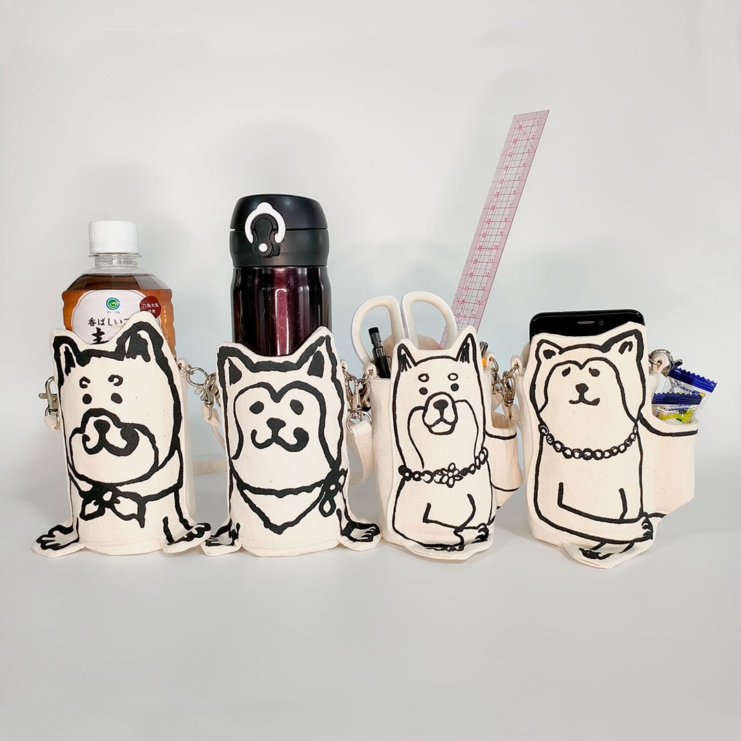 柴犬の柴山くんのペン立て/ペットボトルホルダー/スマホショルダー