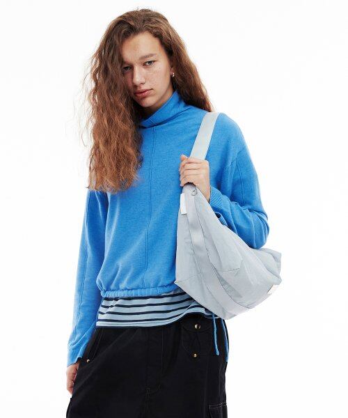 FENNEC] FABRIC HOBO BAG - FOG BLUE | もごつ