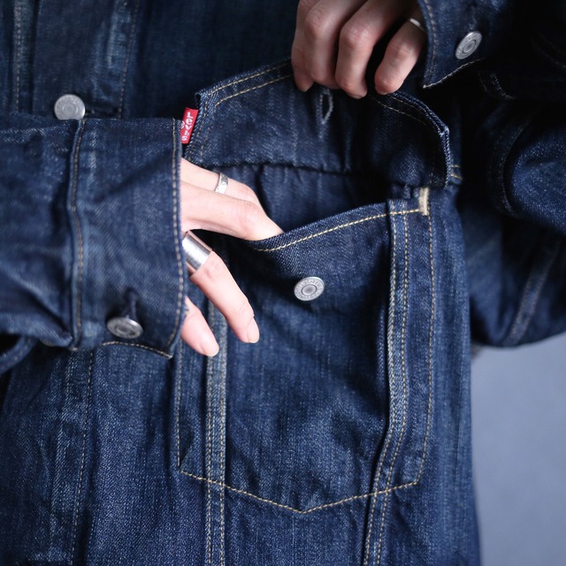 XXXXL super over size  wide silhouette deep indigo color denim jacket