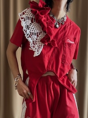 sculptural ruffle lace remake t-shirt-5264-6