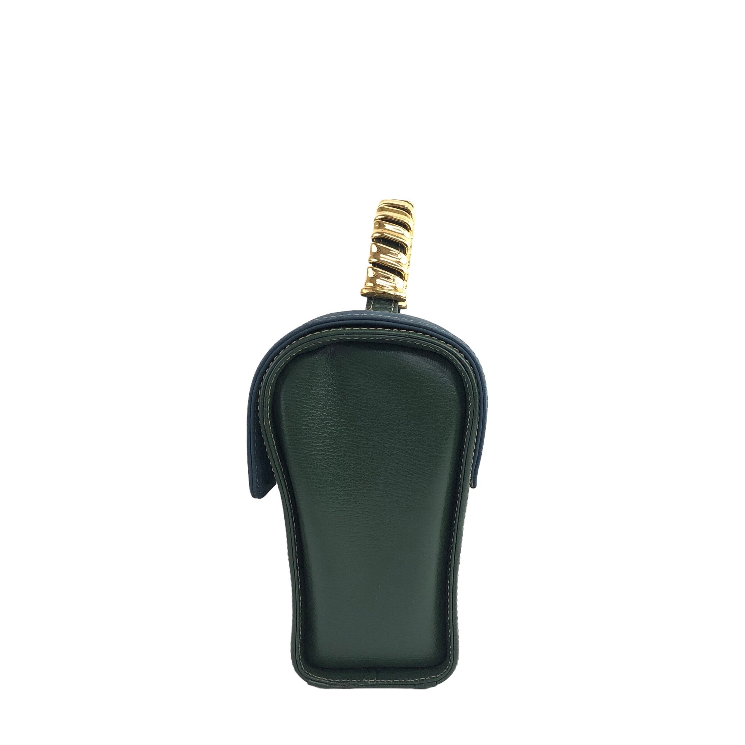 LOEWE ロエベ ベラスケス ハンドバッグ ブルー グリーン レザー