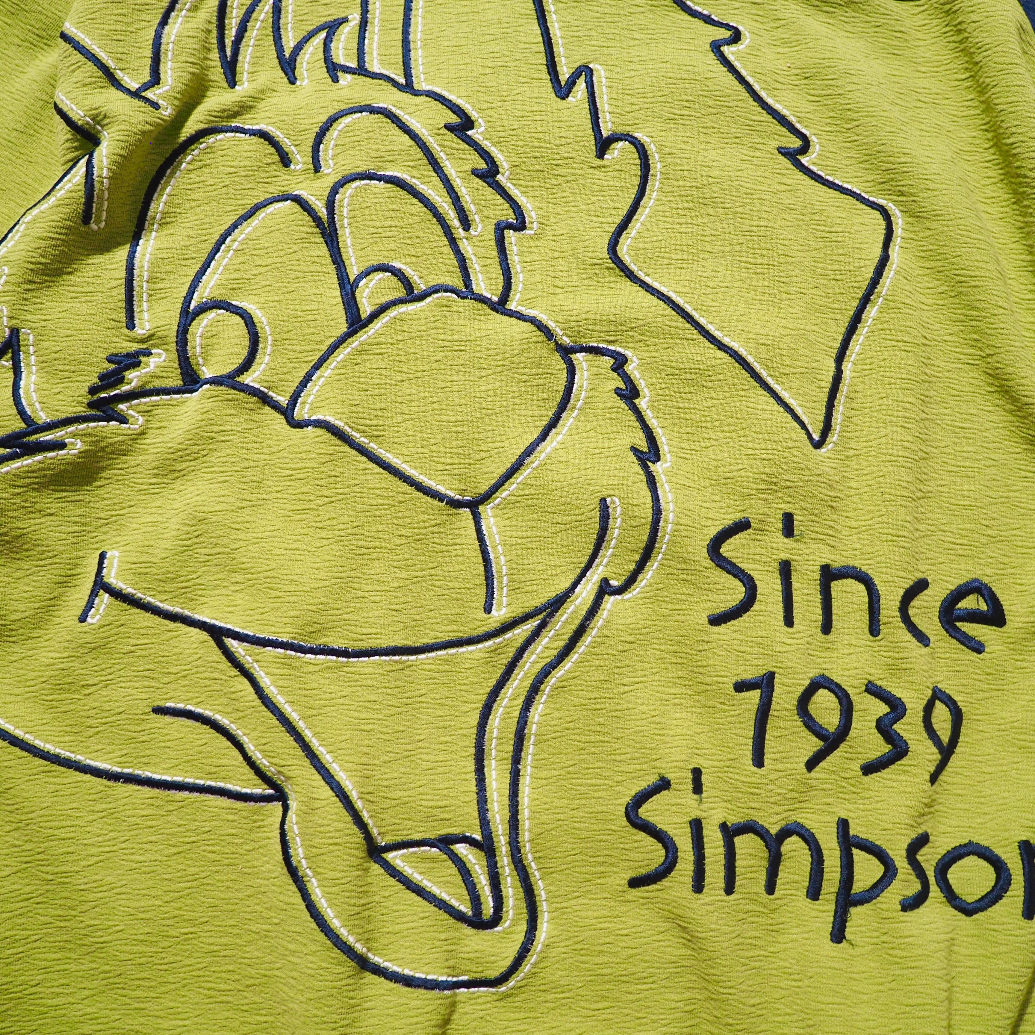 1990s " Simpson " Dog Face Embroidery vintage loose Full zip Parker