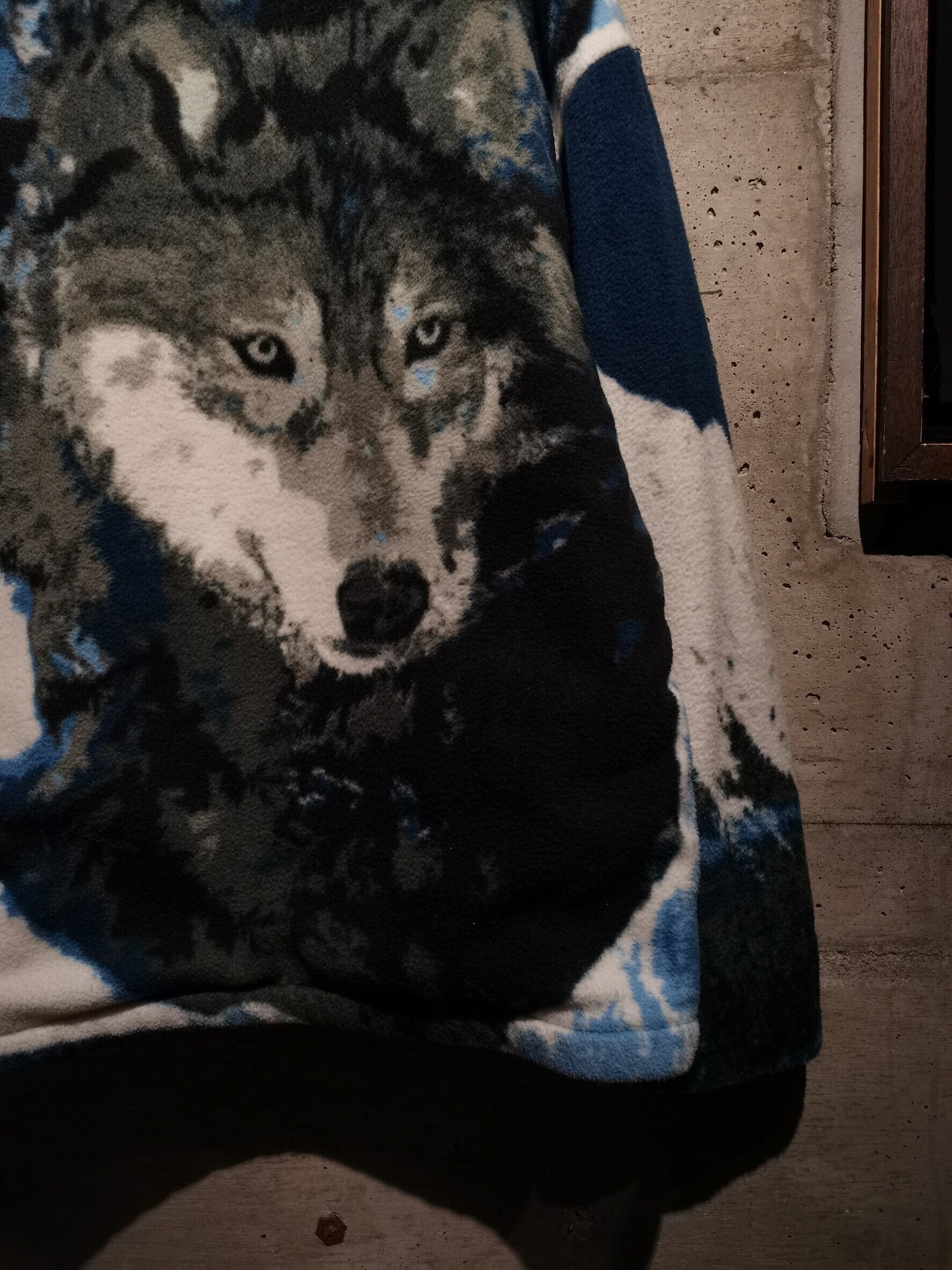 Caka】Wolf Design Vintage Loose Hooded Fleece Jacket | Caka(カカ 