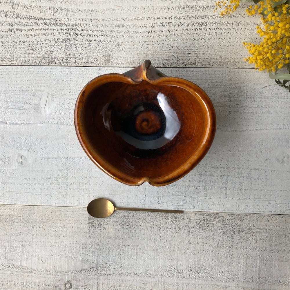 アメ釉 りんご鉢 小