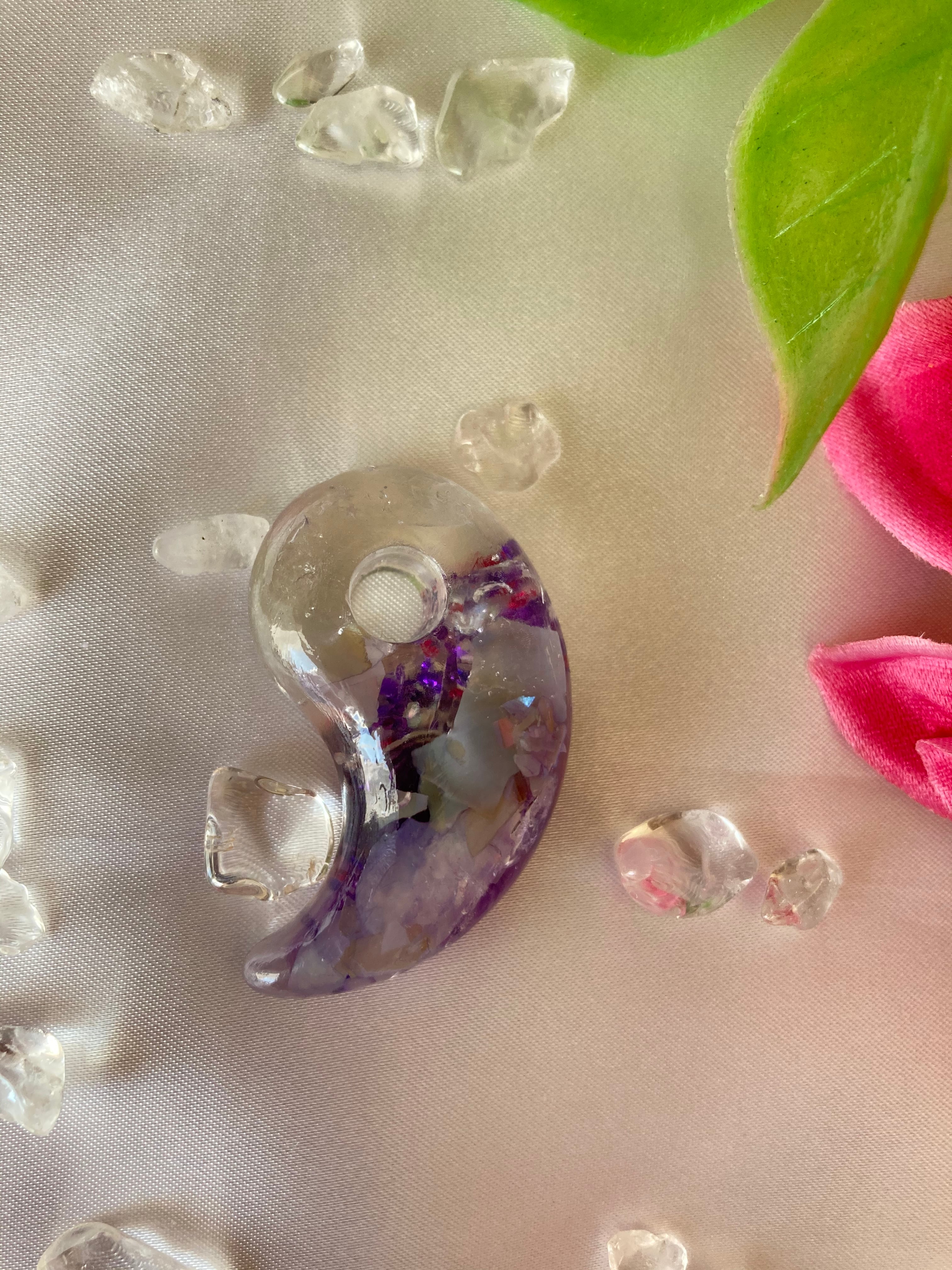 金運アップ！！勾玉オルゴナイト(大) 2個セット 勾玉 キーホルダー