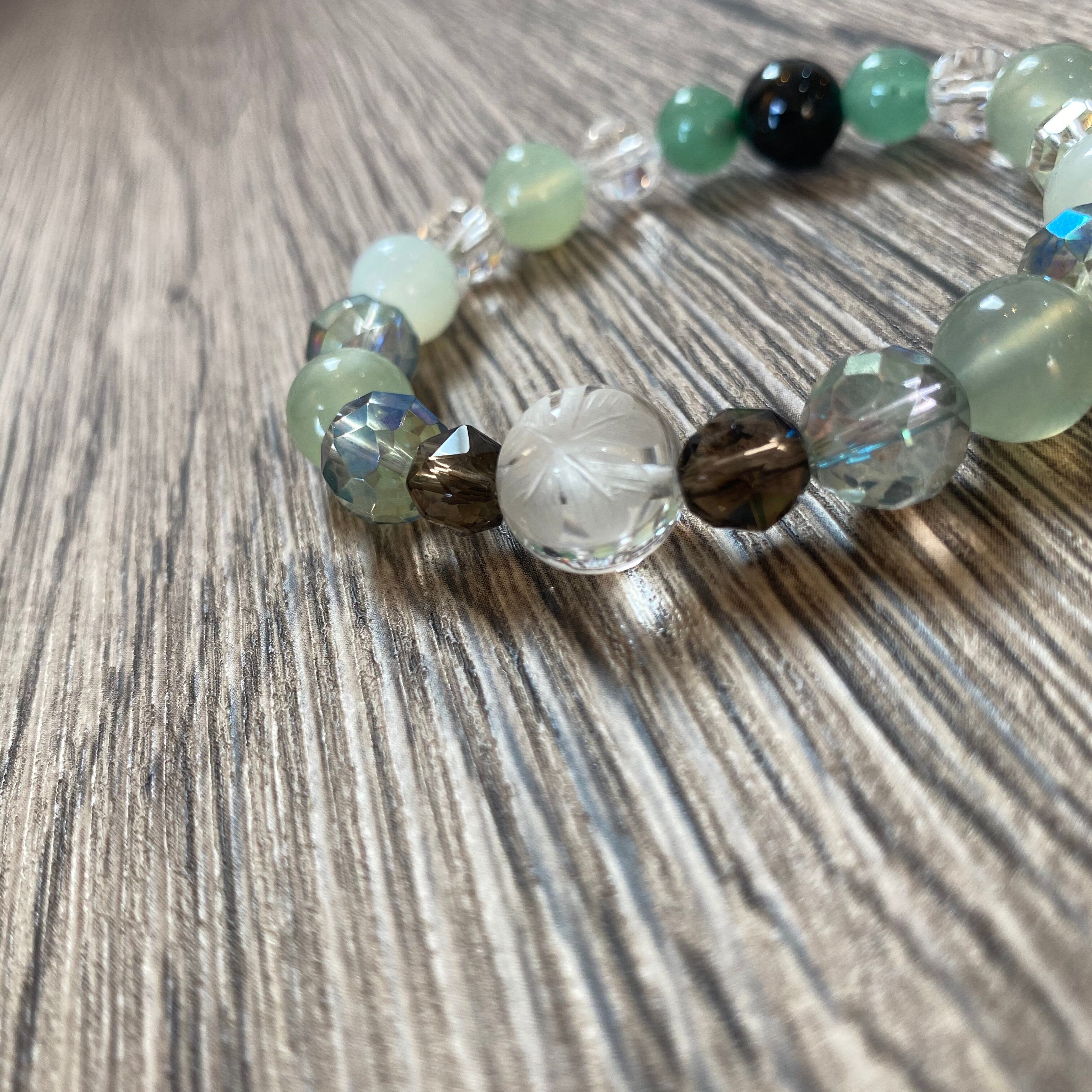 天然石 グリーン系ビーズブレスレットセット