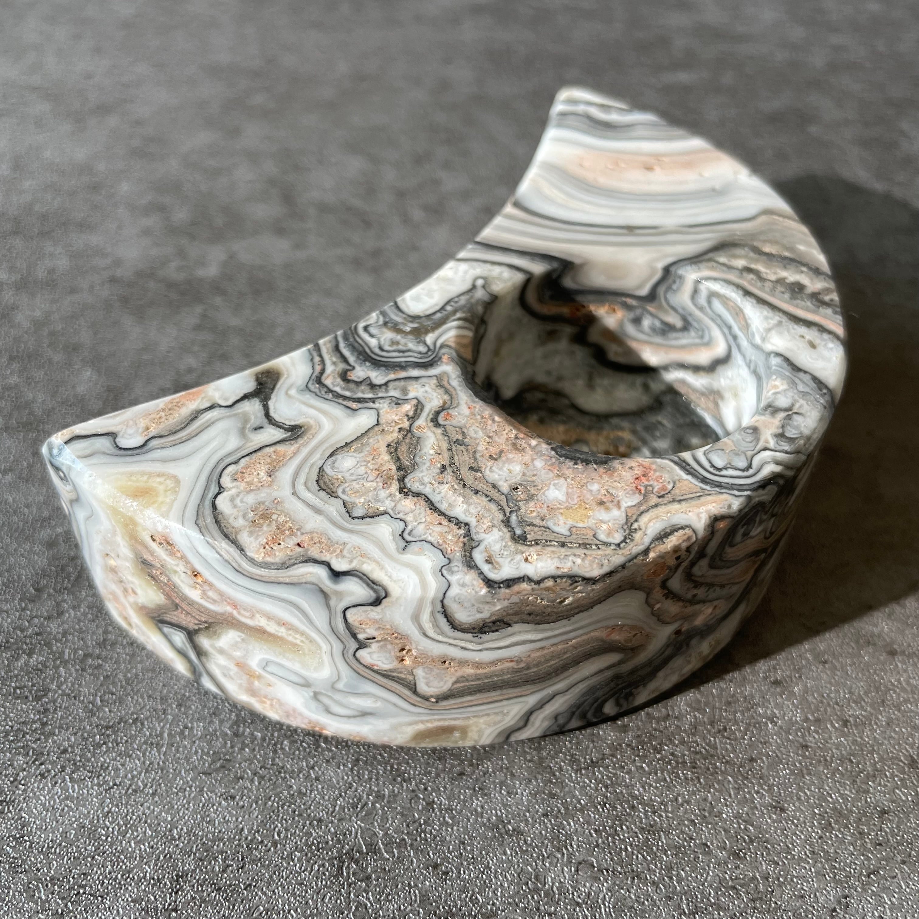 Onyx オニキス|ムーンキャンドルホルダー|天然石 パワーストーン 鉱物 gem stone