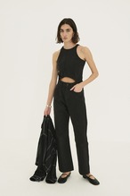 CLANE WAIST OPEN DENIM ALL IN ONE
