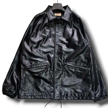 90s Style A-2 Type Leather Jacket Short Length Real Leather Smooth 