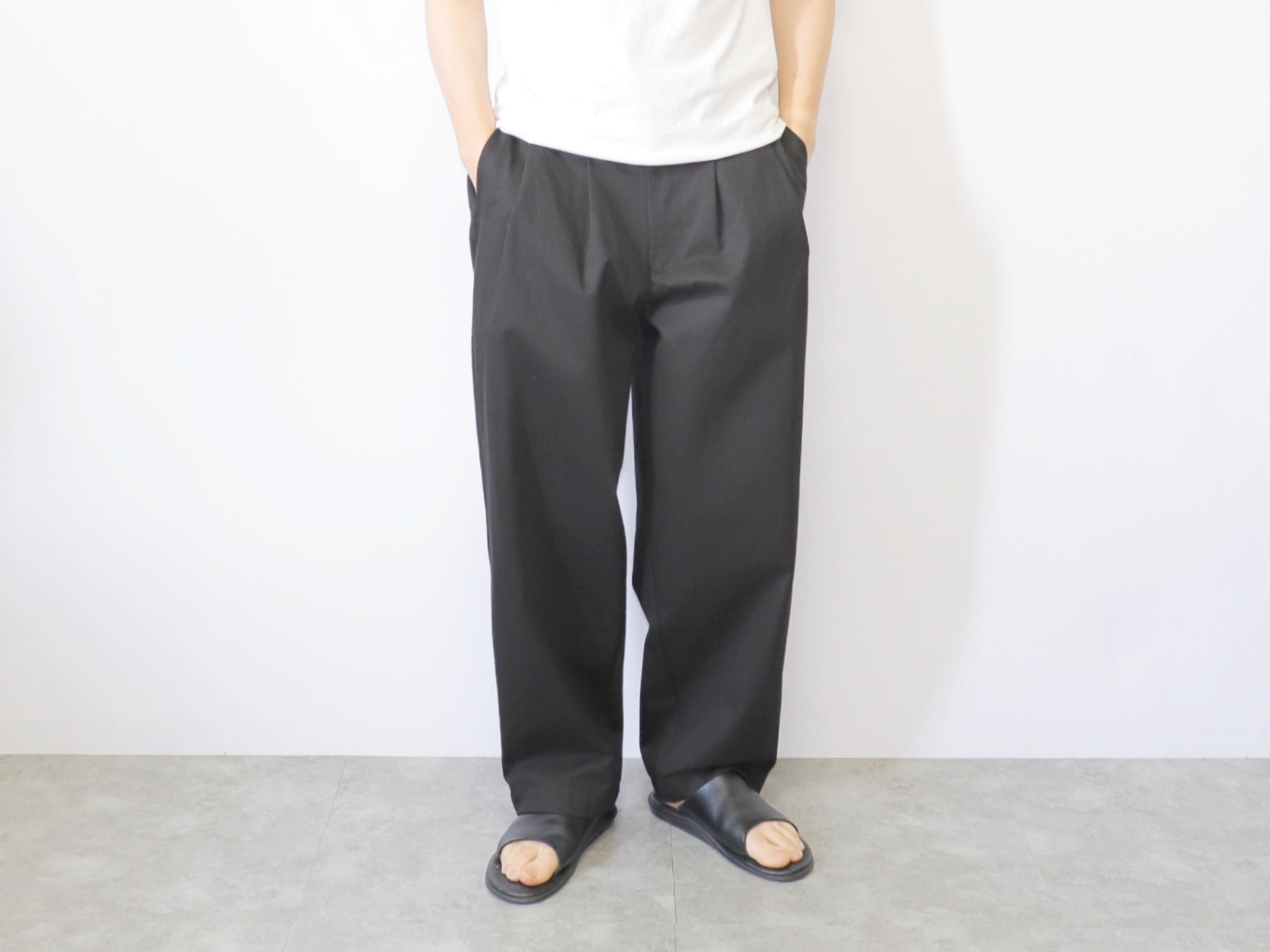 KELEN / 2TUCK COCOON TROUSER “NIPS” - BLACK ケレン / 2タック