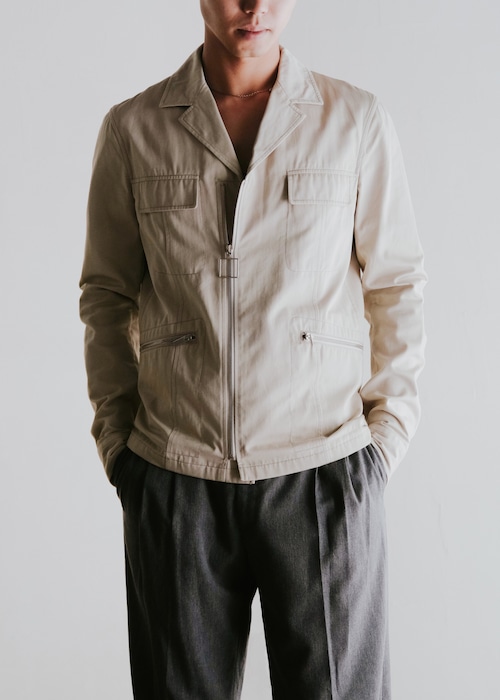 JIL SANDER 09SS zip up cotton tailored jacket designed by RAF SIMONS