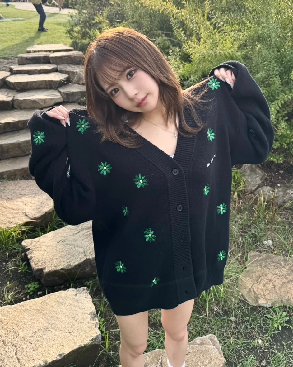 Flower LOGO cardigan | ssssattimous