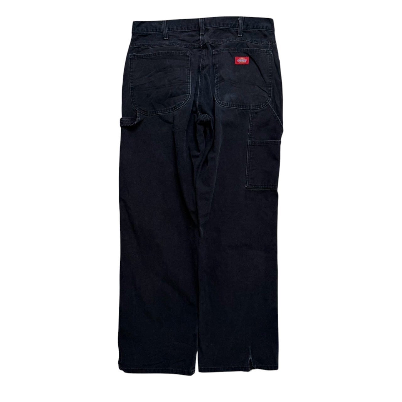 W38×L32】Lee ブラックデニムパンツ 革パッチ | 古着屋OLDGREEN