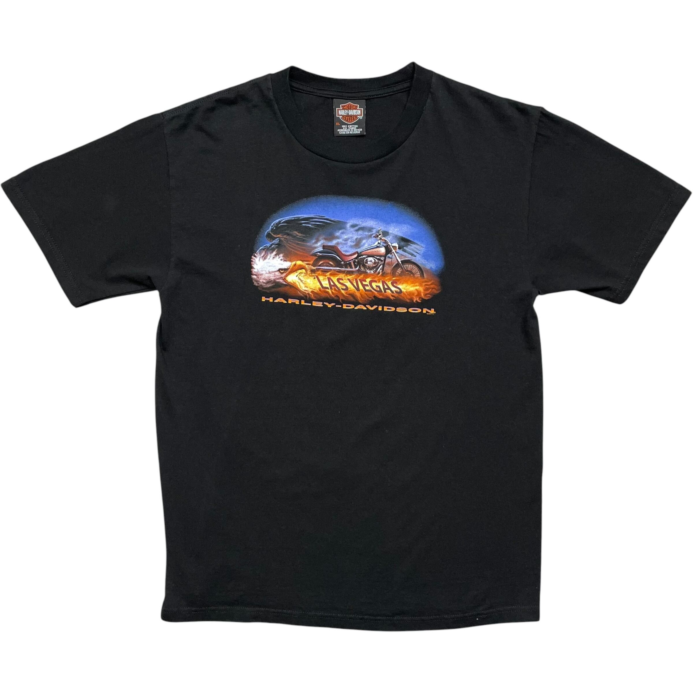 《XL》 Harley-Davidson ハーレーダビッドソン Tシャツ ブラック プリントデザイン no.10080