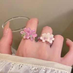 ハンドメイド かわいい カラフル フラワー レディース リング