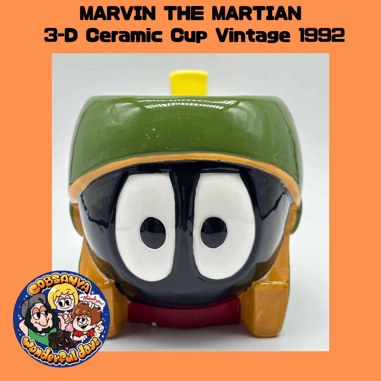 MARVIN THE MARTIAN  3-D Ceramic Cup Vintage 1992
