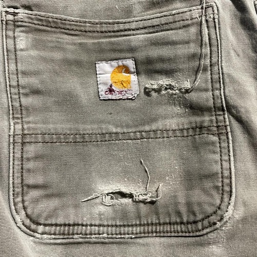 10s ニカラグア製 モスグリーン ダブルニー Carhartt 33×32 詳細写真18
