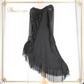 社交ダンス 衣装 スタンダード ラテン ドレス ワンピース レッスンウェア パーティ衣装 黒 prima boutique プリマブティック ブラック系 気品 クラシック シンプルデザイン 伸縮性 ブラックドレス フォーマル ダンスウェア 女性用 おしゃれ かっこいい おすすめ 安心 サイズ調整可能 便利 使いやすい