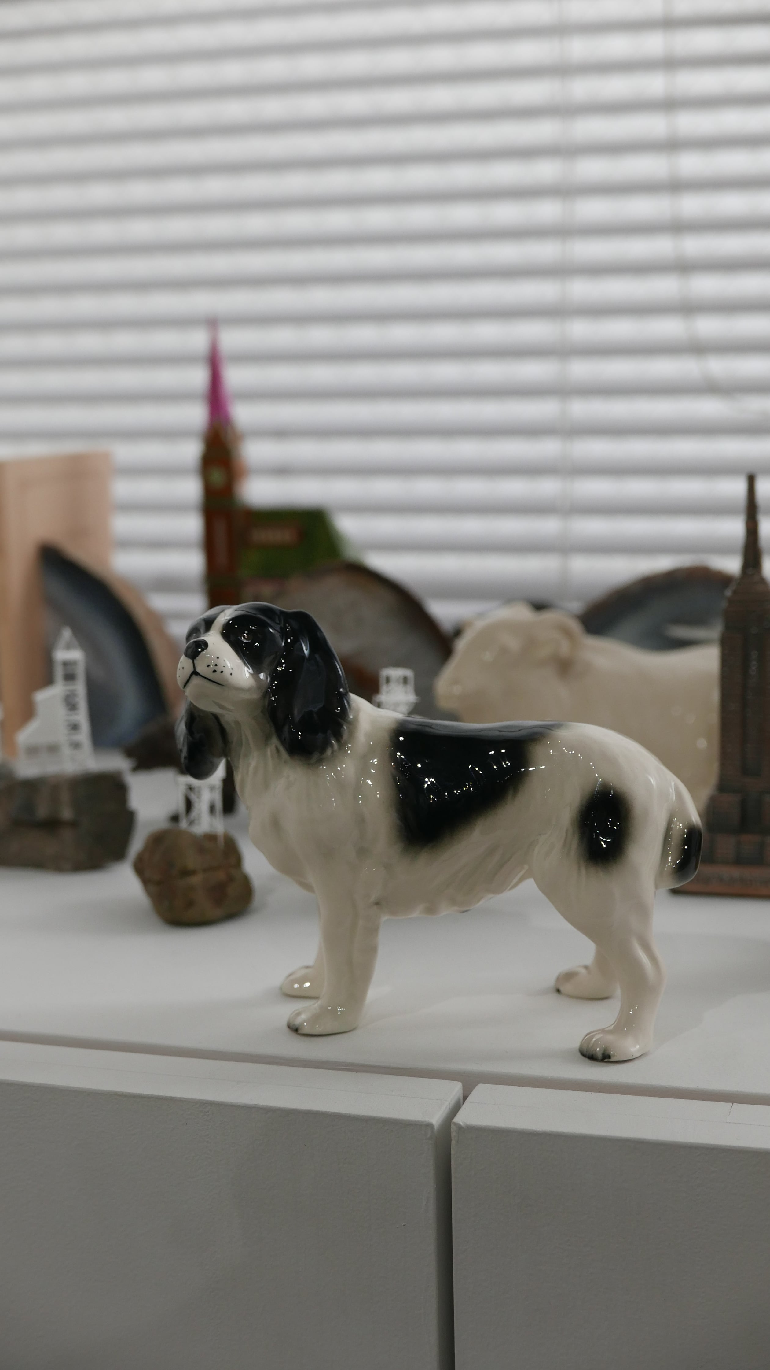 old ceramic spaniel , made in england