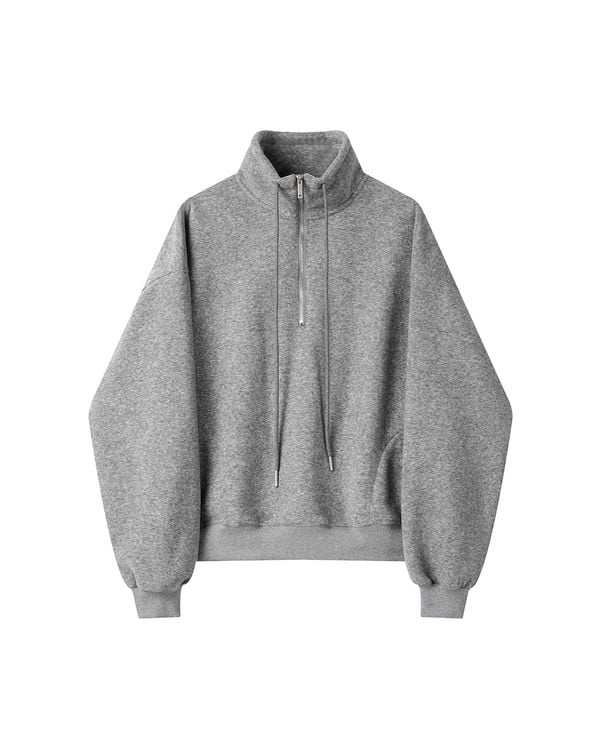 Half-Zip wide sweat pullover ◇2color TH3651