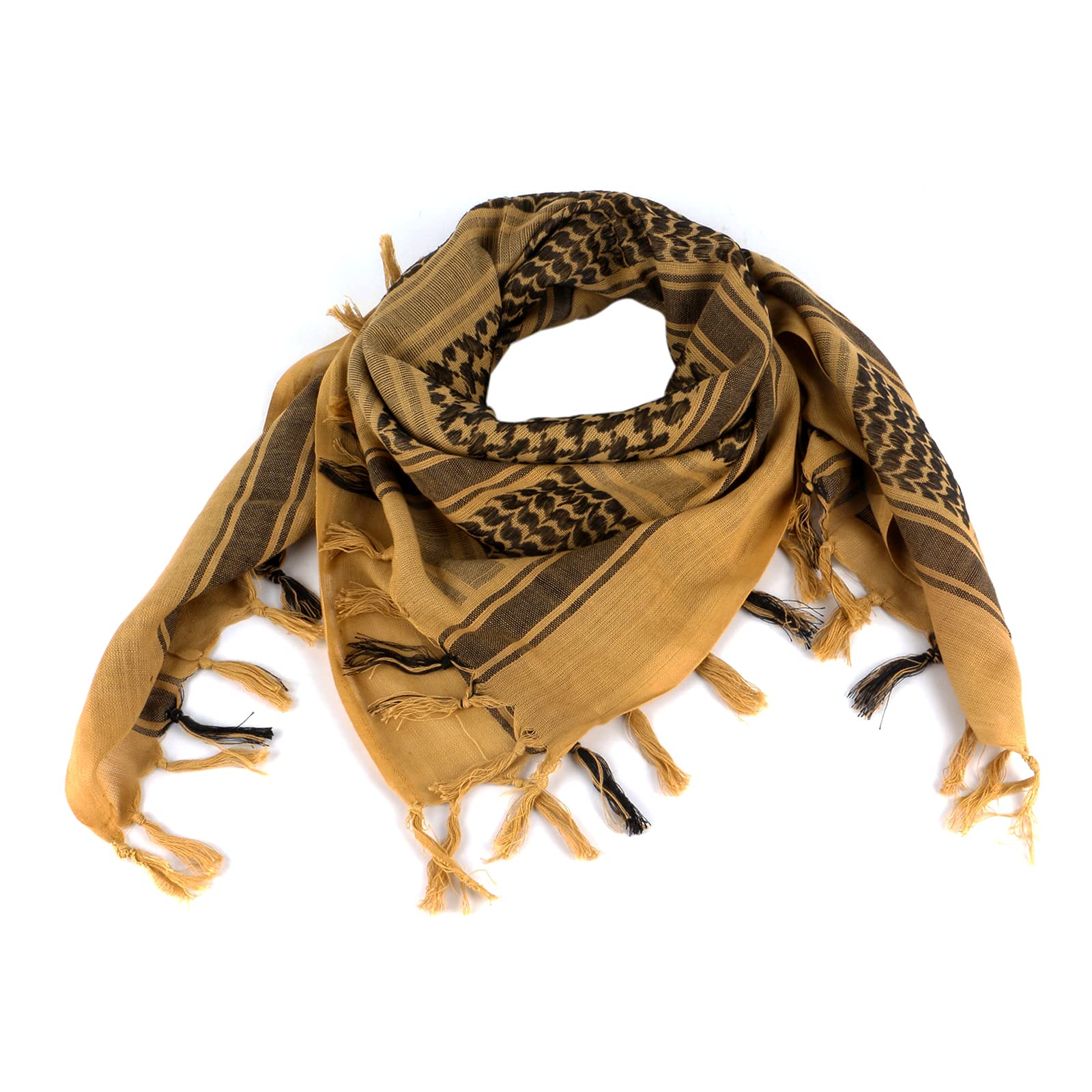【人気】アラブスカーフ 戦術砂漠サバゲー Shemagh Keffiyeh ヘッドネック コットン 43x43インチ ヘッドラップ タッセル付き