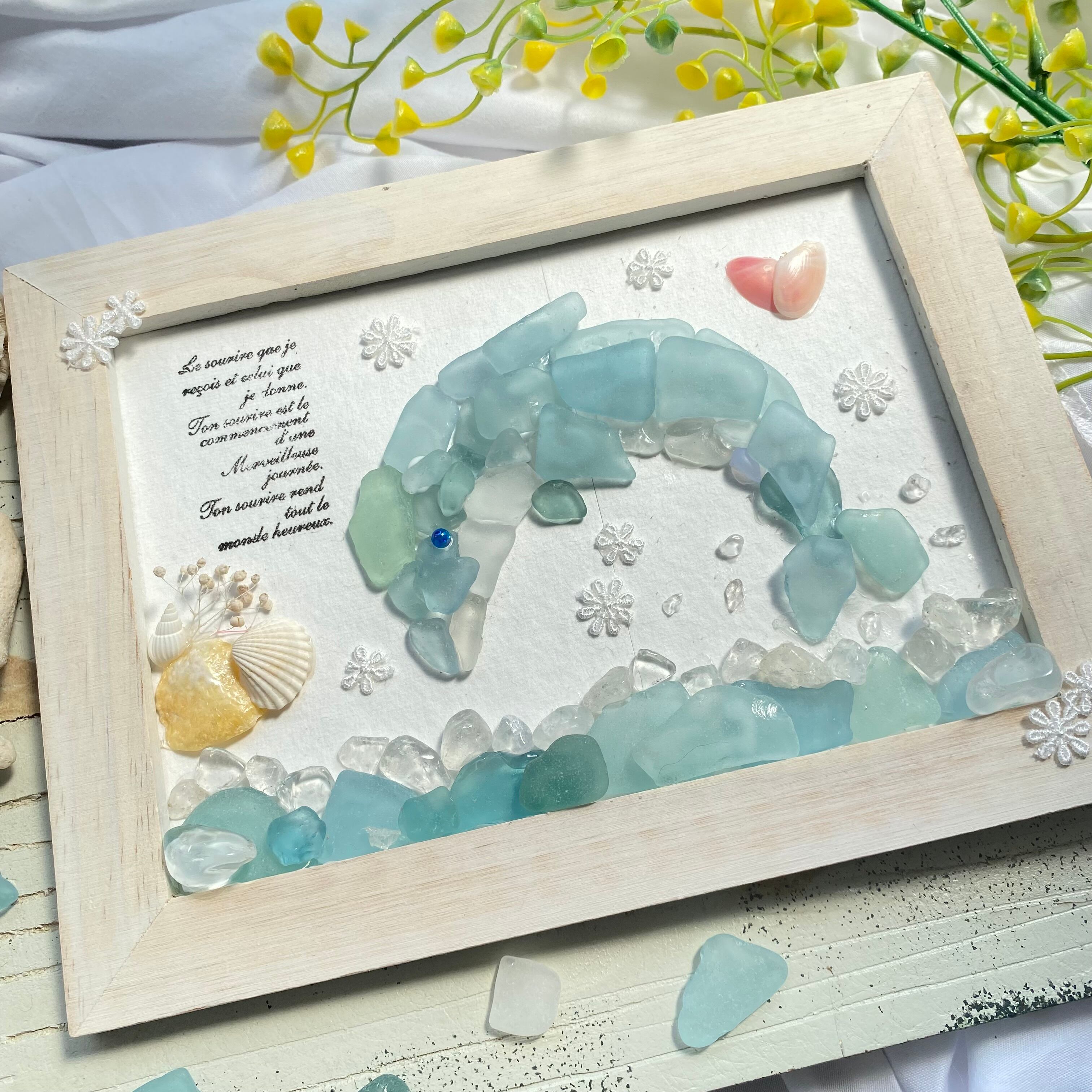 シーグラスと水晶の海とイルカ