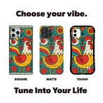 受注生産 iPhoneケース 鳥と花のサイケ民芸柄｜鳥モチーフ PSYF030C